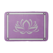 Silver Lotus på Lavender Bath Mat