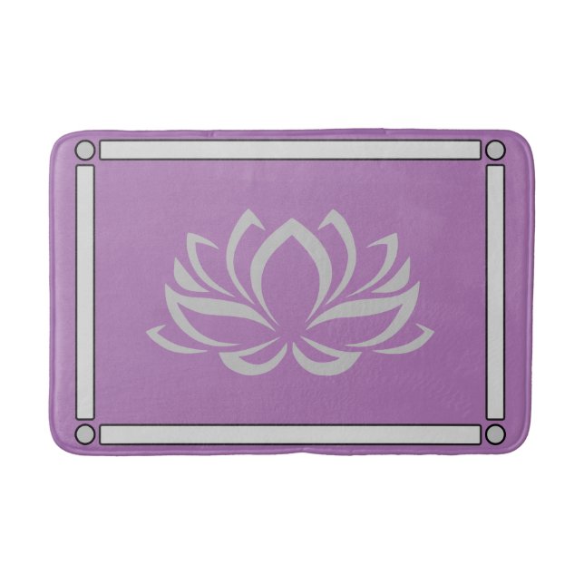 Silver Lotus på Lavender Bath Mat Badrumsmatta (Framsidan)