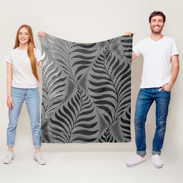 Silver Löv Motif Fleecefilt (På plats)