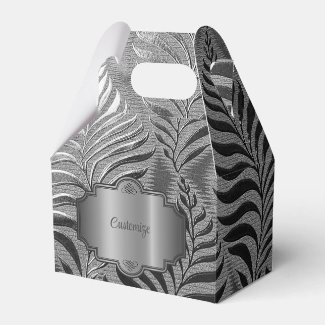 Silver Löv Motif Gable Presentaskar (Framsidan Sidan)