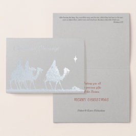 Silver Magi och Star-jul Folierat Kort