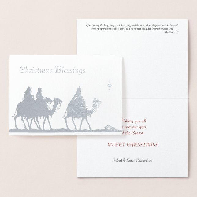 Silver Magi och Star-jul Folierat Kort (Display)