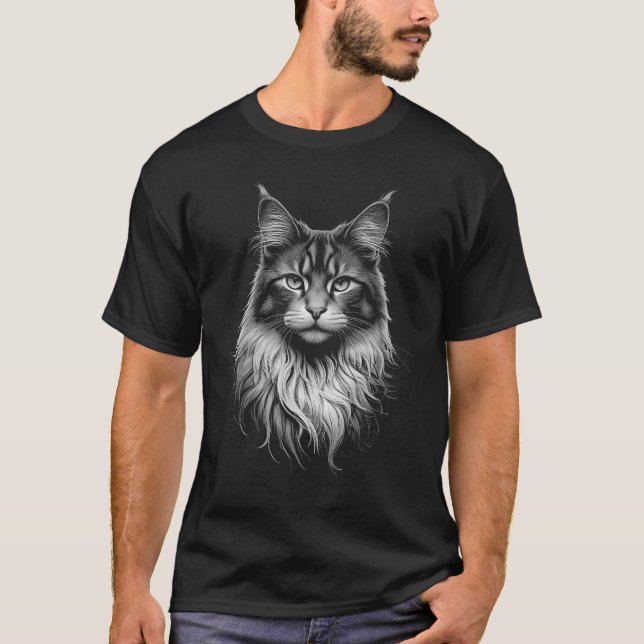 Silver Maine Coon Cat Men's Tee (Framsida)