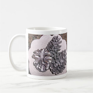 Silver målade gräskottar kaffemugg
