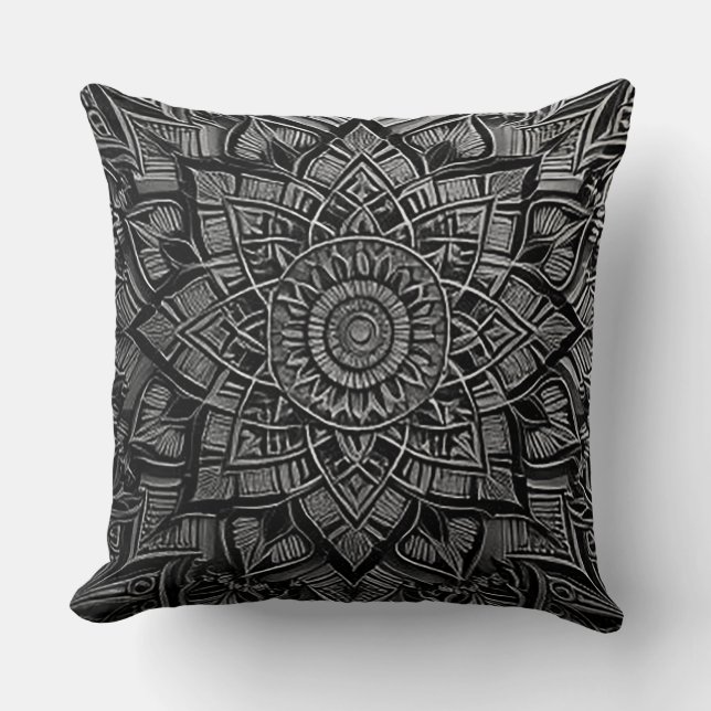 Silver Mandala  Kudde (Framsida)
