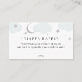 Silver Måne och stjärnor Diaper Raffle infoga card Tilläggskort