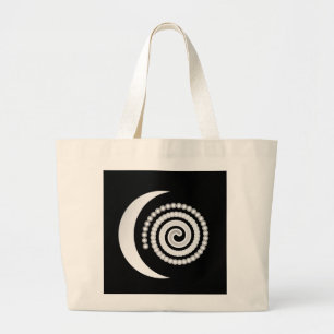 Silver Måne Spiral i svart Jumbo Tygkasse