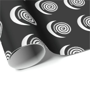 Silver Måne Spiral i svart Presentpapper