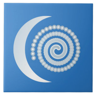 Silver Måne Spiral Kakelplatta