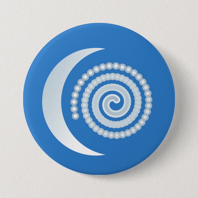 Silver Måne Spiral Knapp (Framsida)