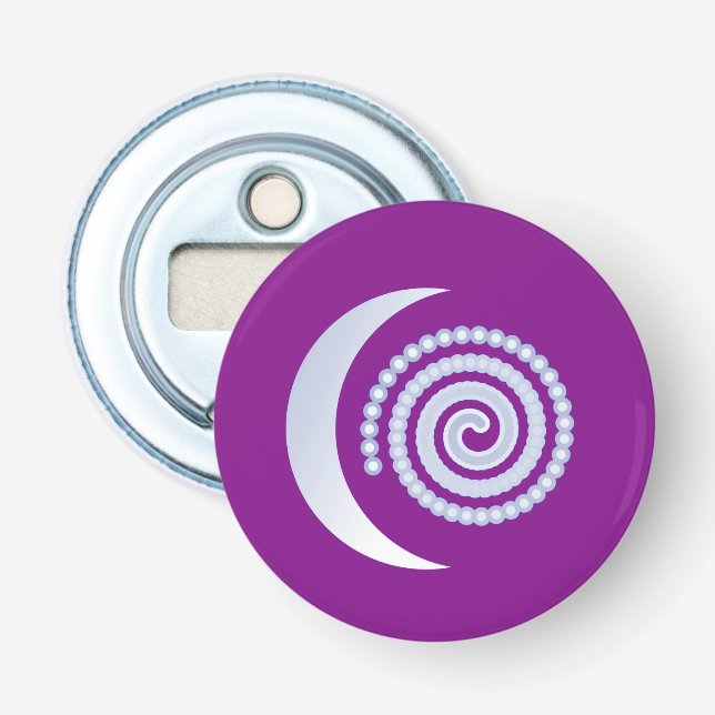 Silver Måne Spiral om lila Flasköppnare (Framsidan)