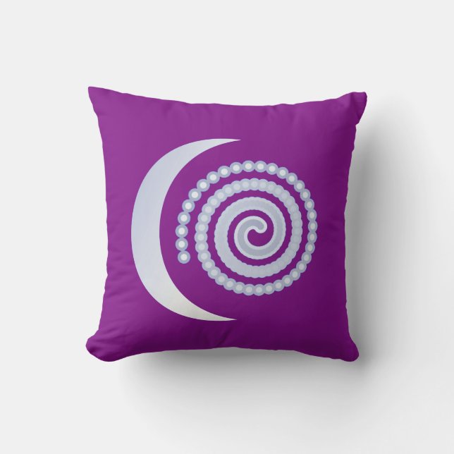 Silver Måne Spiral om lila Kudde (Framsida)