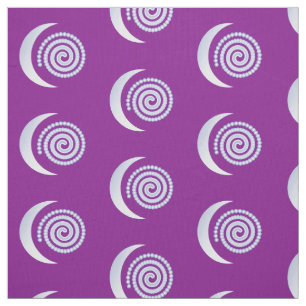 Silver Måne Spiral om lila Tyg