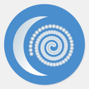 Silver Måne Spiral Runt Klistermärke