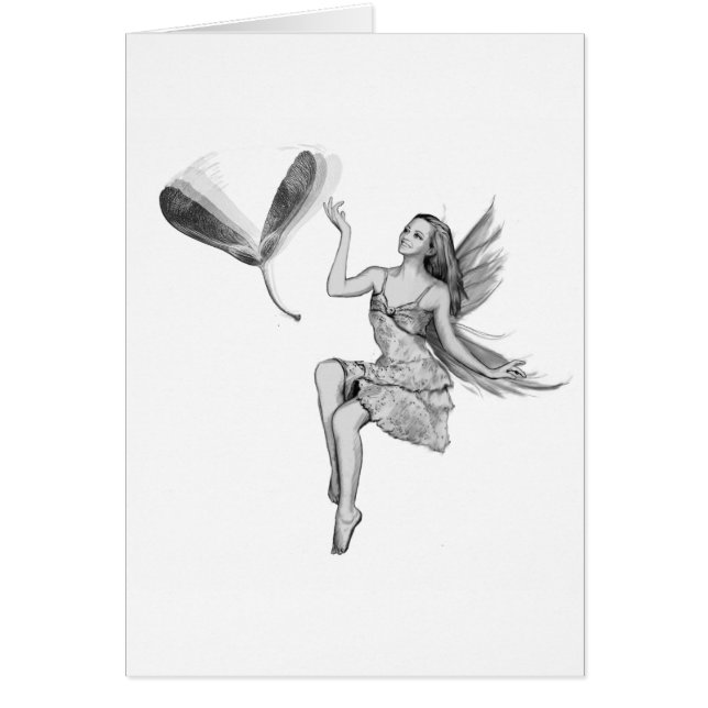 Silver Maple Fairy with Seeds Hälsningskort (Framsidan)