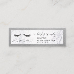 Silver & Marble Eyelash Beauty Specialty Mini Visitkort