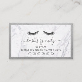 Silver & Marble Eyelash Beauty Specialty Visitkort
