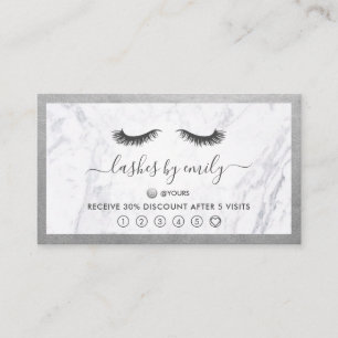 Silver & Marble Eyelash Beauty Specialty Visitkort