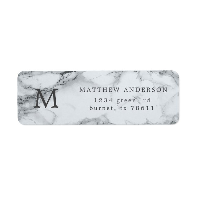 silver marble masculine returadress returadress etikett (Framsidan)