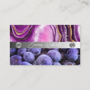 Silver Marble Rosa Diamond Coach Affärskort Visitkort