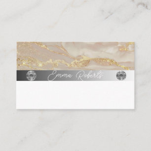 Silver Marble Rosa Diamond Coach Affärskort Visitkort