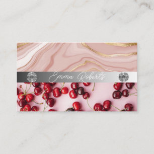 Silver Marble Rosa Diamond Coach Affärskort Visitkort