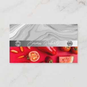 Silver Marble Rosa Diamond Coach Affärskort Visitkort