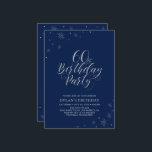 Silver & marinblå modern Chic 60:e Födelsedagsfest Inbjudningar<br><div class="desc">Låt oss fira din speciella dag med den här snyggt silver-festinbjudan. Den här designen har silver-typografin "60:e Födelsedagsfesten" i chic med gnistra grafik. Bakgrunden till färg är marinblå, men känn dig fri att ändra sig för att matcha den med ditt party-tema. Fler födelsedagsinbjudningar och party-artiklar finns tillgängliga i min butik...</div>