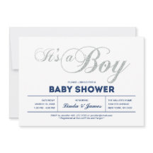 Silver, Marinblå | Modern Typografi Pojk Babyshowe