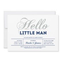 Silver, Marinblå | Modern typografi Pojke Babyshow