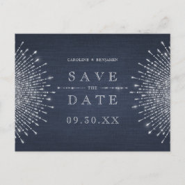 Silver-marinens deco vintage bröllop spara datumet meddelande vykort