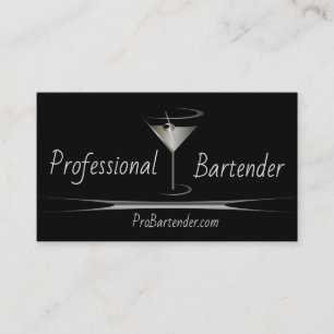 Silver Martini Bartender-affärskorten Visitkort
