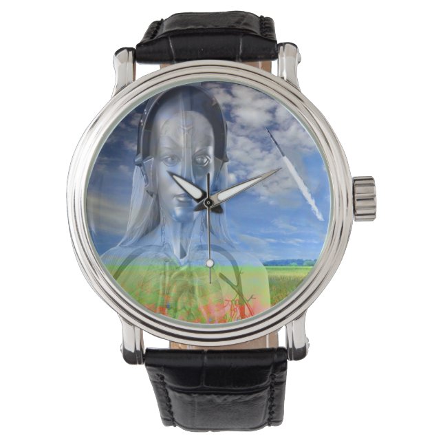 Silver Maskin Armbandsur (Framsida)