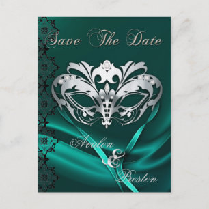 Silver Masquerataeale Jewel Spara datum Meddelande Vykort