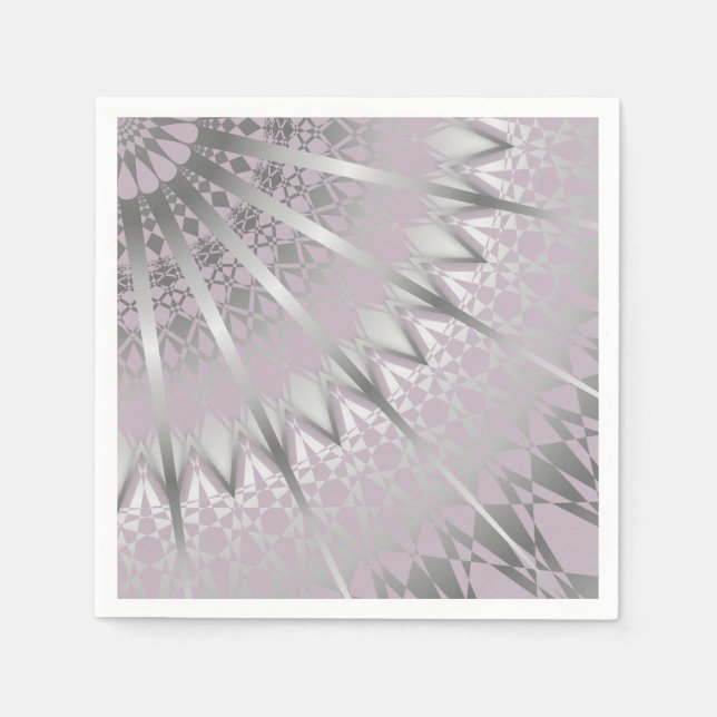 Silver Mauve Mandala Pappersservett (Framsidan)