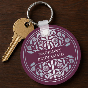 Silver Mauve Svärd Brudtärna Kunglig Bröllopsprese Nyckelring