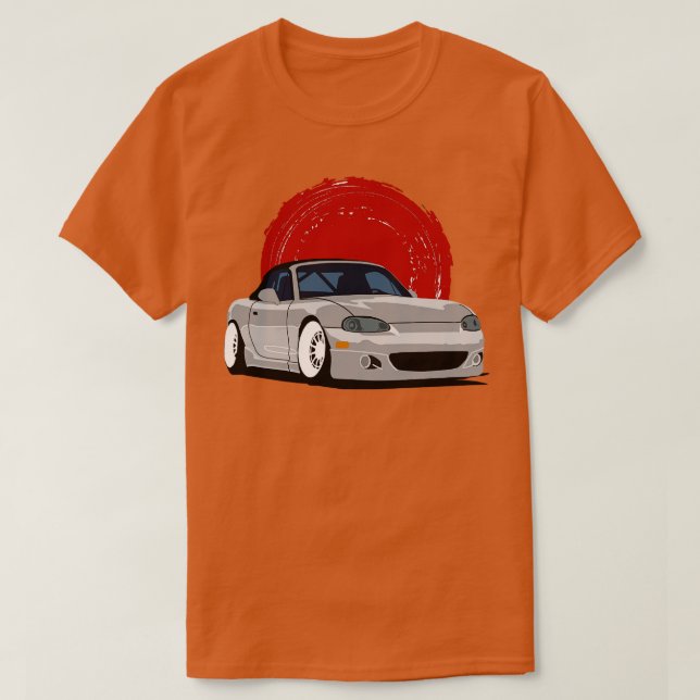Silver Mazda Miata NB T Shirt (Design framsida)
