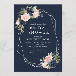 Silver med blommigt inbjudningar