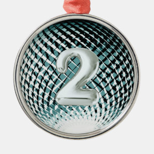 Silver medalj, 2:a ställe-segraren Sticker Julgransprydnad Metall