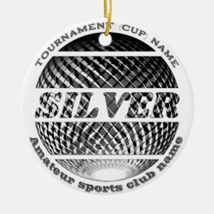 Silver medalj, vinnare 2:a ställe julgransprydnad keramik