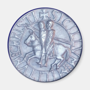 Silver medeltida försegling av riddarens tema magnet