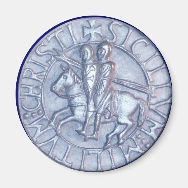 Silver medeltida försegling av riddarens tema magnet (Framsidan)