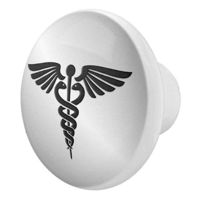 Silver Medical Caduceus Knopp (Höger)