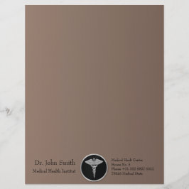 Silver Medical Caduceus - Letterhead Brevhuvud