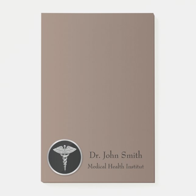 Silver Medical Caduceus - Post it® Notes Post-it Block (Framsida)