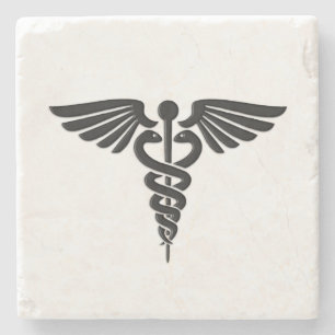 Silver Medical Caduceus Stenunderlägg