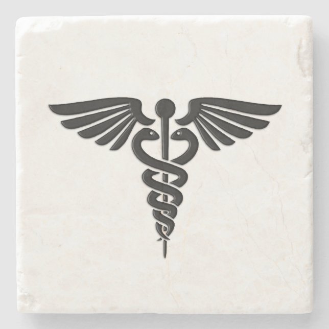 Silver Medical Caduceus Stenunderlägg (Framsidan)