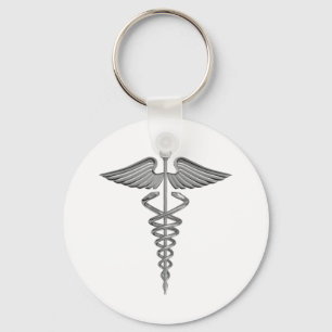 Silver Medicinsk symbol Nyckelring