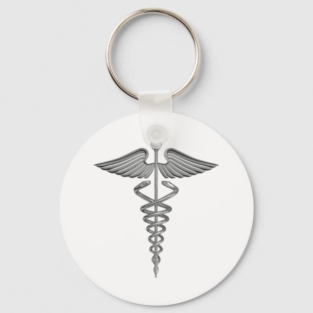 Silver Medicinsk symbol Nyckelring (Framsida)