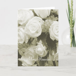 Silver Memories Sepia Roses Jubileumskort Kort